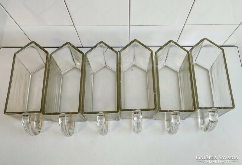 Retro 6 darabos vastag falú üveg fűszertartó készlet
