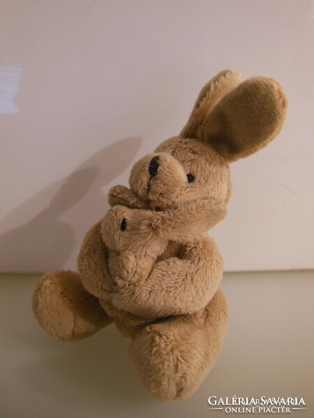 Rabbit - with little one - 11 x 6 cm - very soft - plush - brand new - exclusive - German - flawless