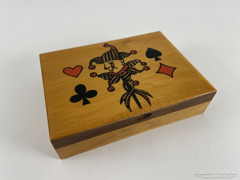 Old German card holder wooden box - gdr - ddr - ndk