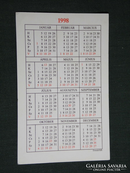 Card calendar, festive, László Łóvös from Koloz, István Kalmár from Háros, Pilisvörösvár, graphic Christmas card, 1998, (6)