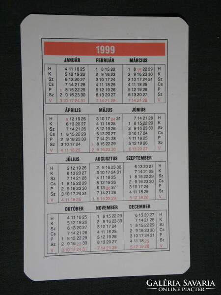 Card calendar, vegetable and fruit trading shop, siklos, 1999, (6)