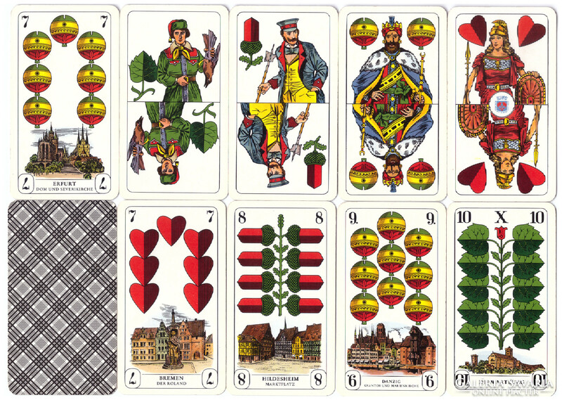 254. Német sorozatjelű skat kártya Porosz kártyakép F.X. Schmid München 32 lap 1980 körül