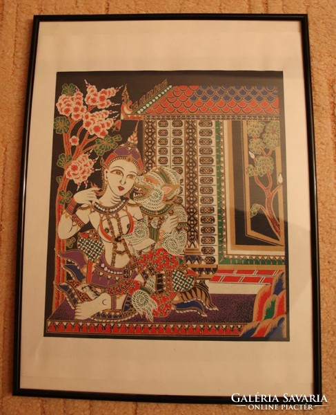 Rare painting Thai Ramayana (Hanuman) painting