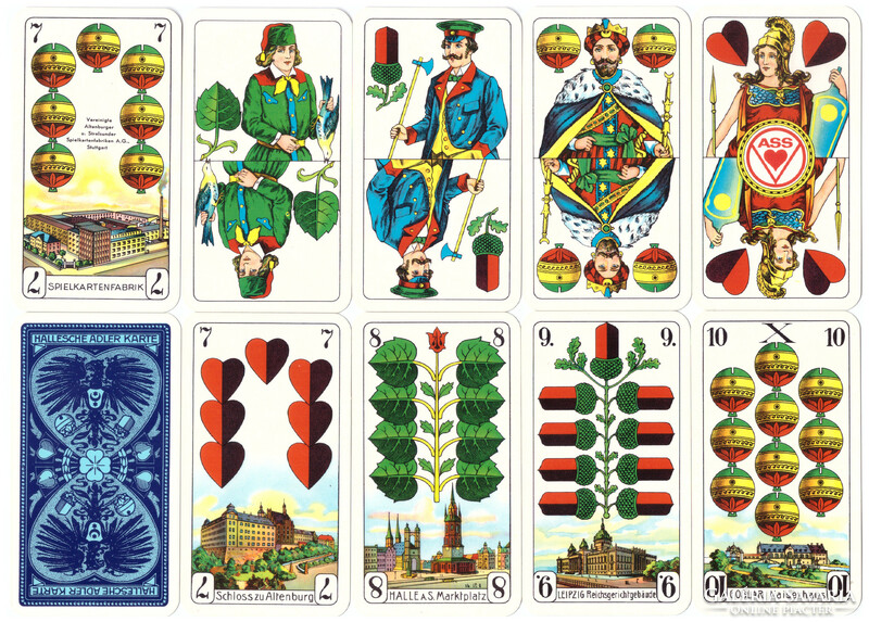 252. Német sorozatjelű skat kártya Porosz kártyakép VASS Stuttgart-Leinfelden 32 lap 1990 körül
