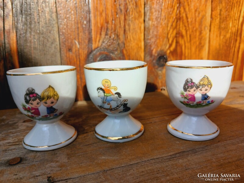 3 Pcs decorative vintage porcelain egg trays for children