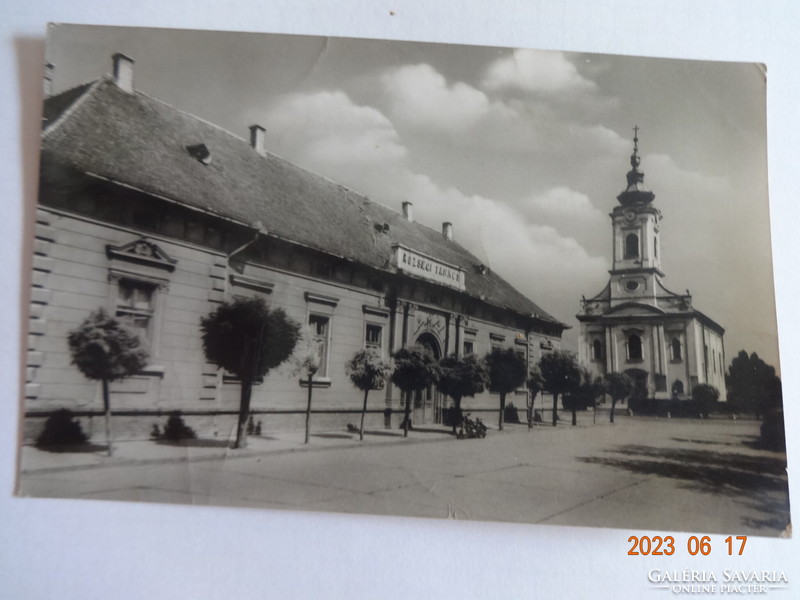 Régi képeslap: Tiszakécske, Tanácsház (1962)