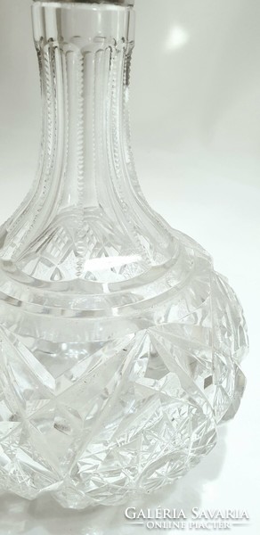 Liqueur glass with decorative silver fittings, pourer