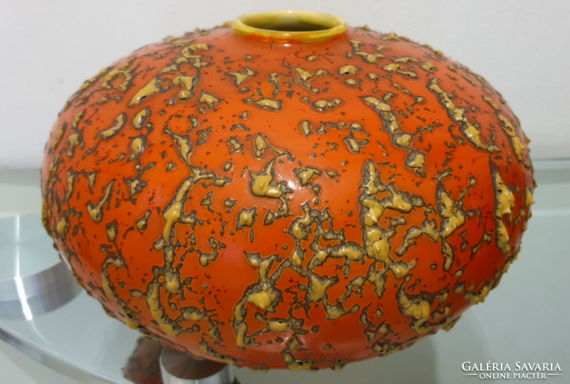 Mid century lake head old ceramic vase