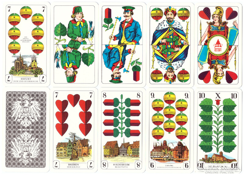 257. German serialized skat card Prussian card picture coeur altenburg 32 sheets around 1995