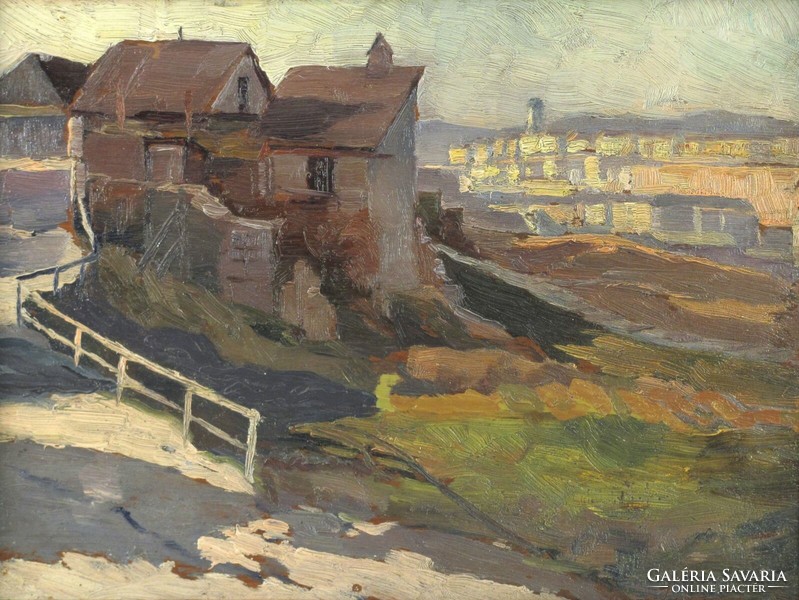 European painter, around 1900: Tabán town section