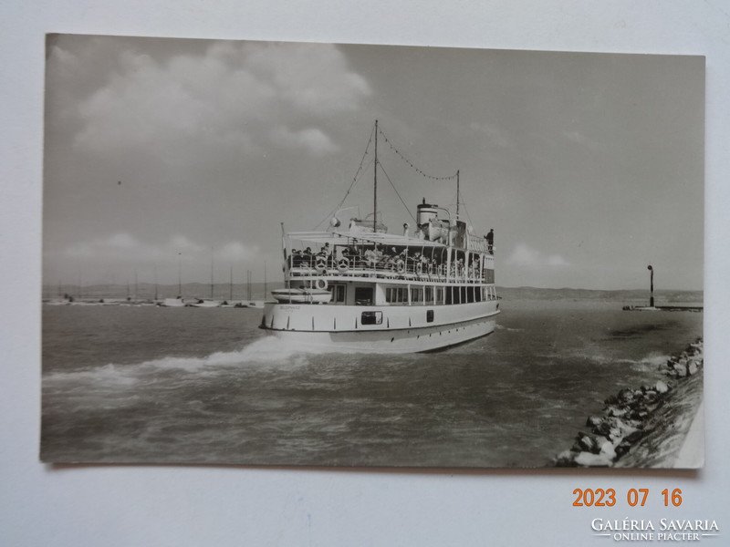 Old postcard: Siófok, Beloiannis cruise ship (1965)