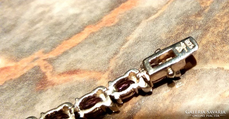 Amethyst marked silver bracelet 19cm
