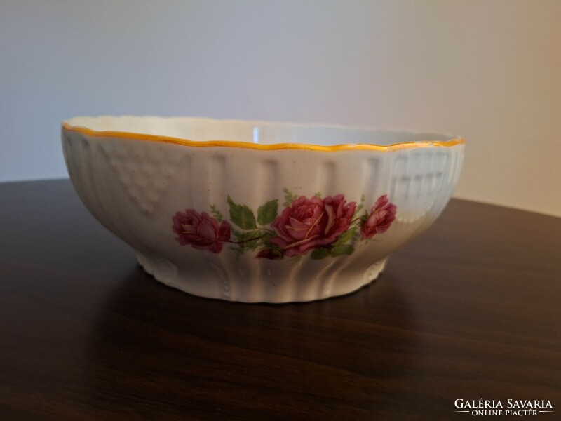 Zsolnay rose pattern coma bowl