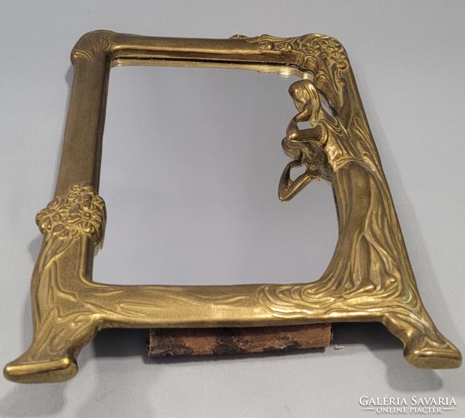 Art Nouveau copper, table mirror
