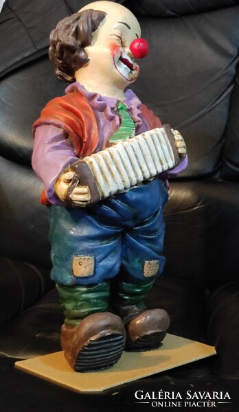 Retro, rare hard plastic, hamonic, clown figure - 34 cm