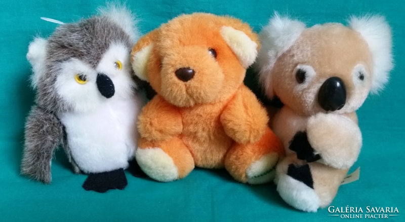 Cute plush figures - milupa bear, owl, koala - part of a collection