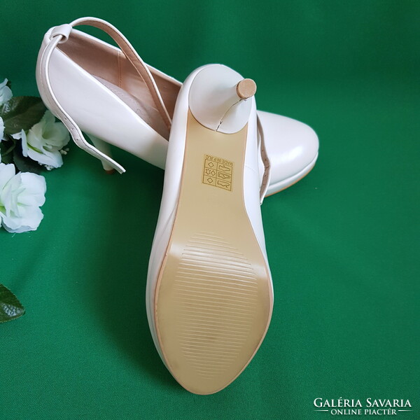 New 38 platform white bridal casual high heel shoes with ankle strap