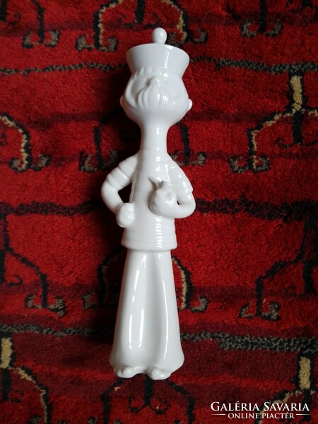 Aquincumi porcelán matróz tengerész pipával fehér mázas figura szobor hibátlan vitrindísz nipp