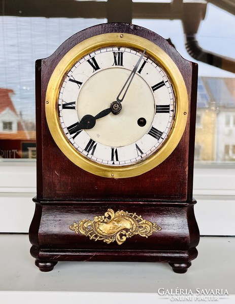 Biedermeier style antique bisque table/mantel clock