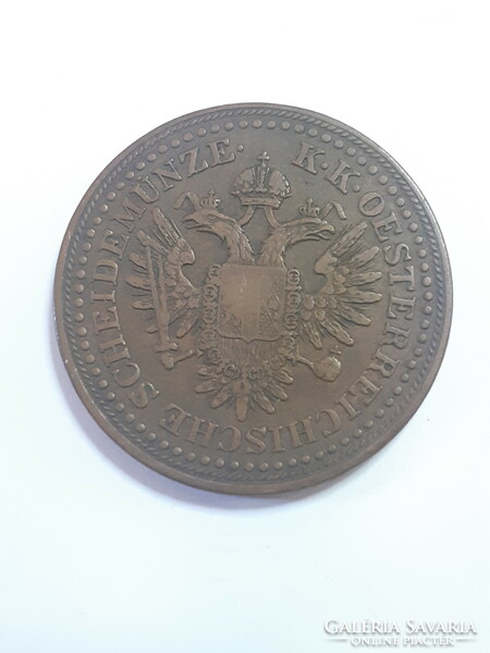 Nice condition!!! József Ferenc of Austria 3 krajcár kreuzer 1851 b bronze coin