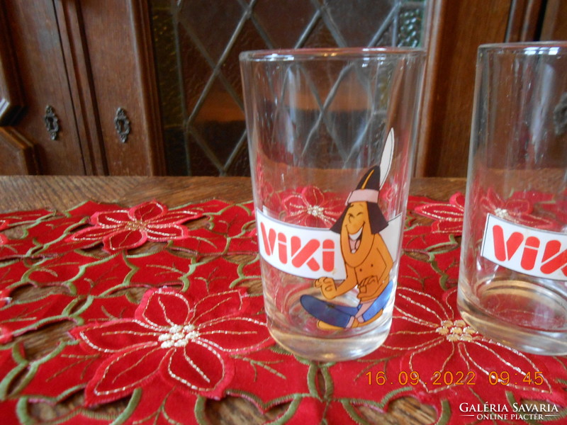Retro glass cup, Viki Indian 2 pcs