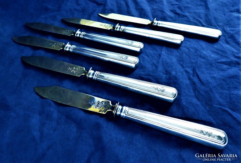 Wonderful, antique silver knives, German, ca. 1890!!!