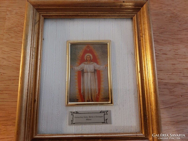 (K) beautiful small saint picture with 15x13 cm frame