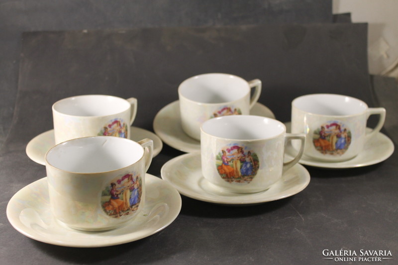 Baroque scene teacups with bottoms 695