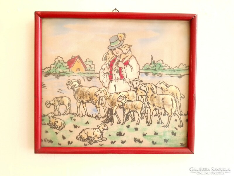 Hand-painted antique silk painting series folk costume life picture harvest shepherd folk art foal steppe