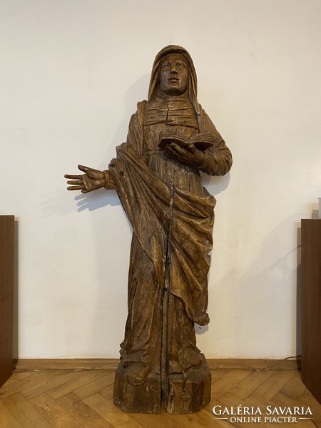 17th century baroque wooden statue of Mary Magdalene