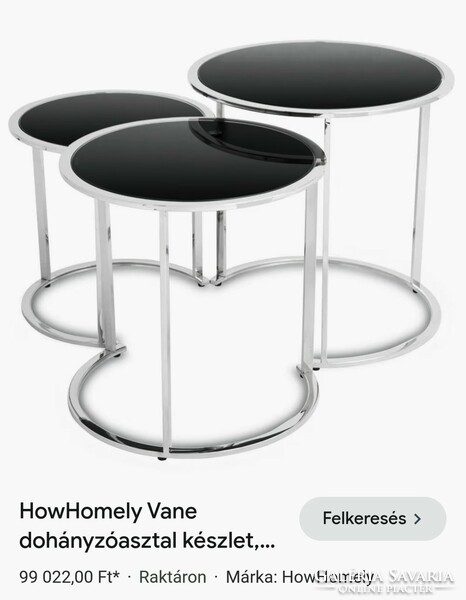 3 metal-glass folding tables, retro design. Negotiable!