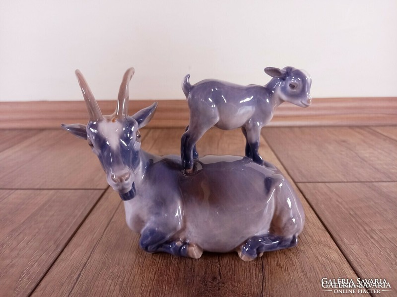 Antique royal copenhagen goat with mother's kid