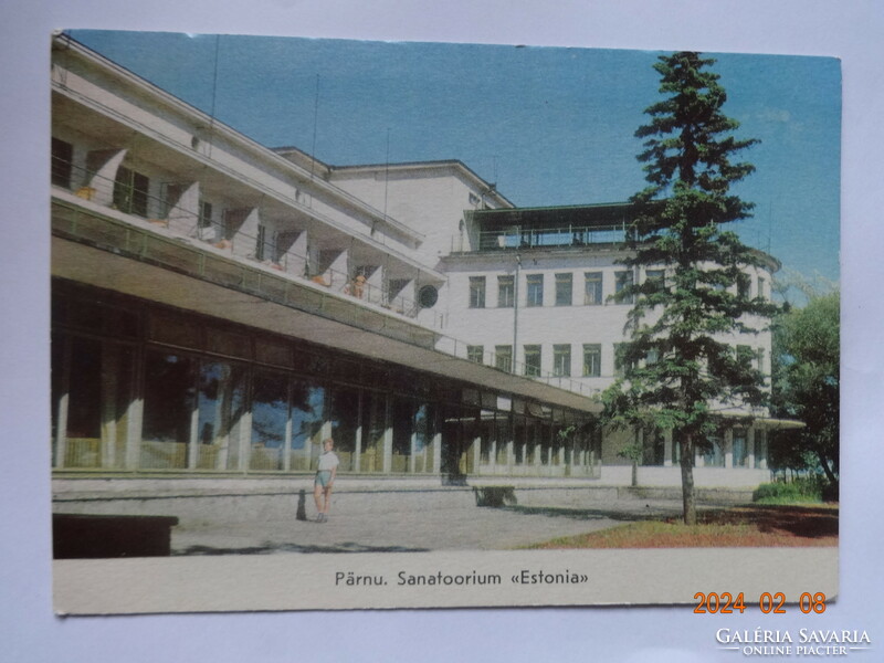 Régi postatiszta képeslap:  Pärnu (Észtország), szanatórium (1975)
