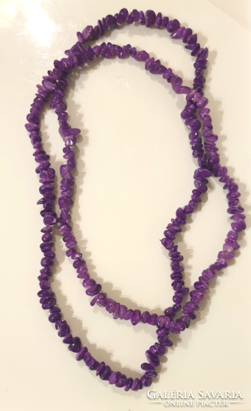 Beautiful purple mineral necklace 88 cm