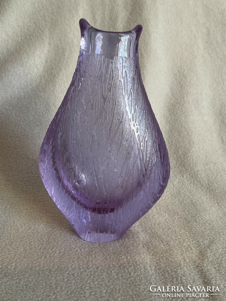 Miroslav Klinger purple glass vase sklo union zeleny brod glass factory (u0012)