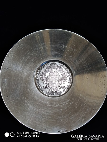 Silver (800) coin bowl with Maria Theresia sf taller.