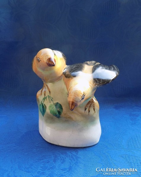 Bodrogkeresztúr ceramic bird pair figure (po-2)