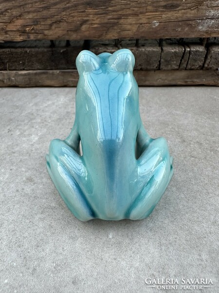 Zsolnay base glaze frog-reed judit