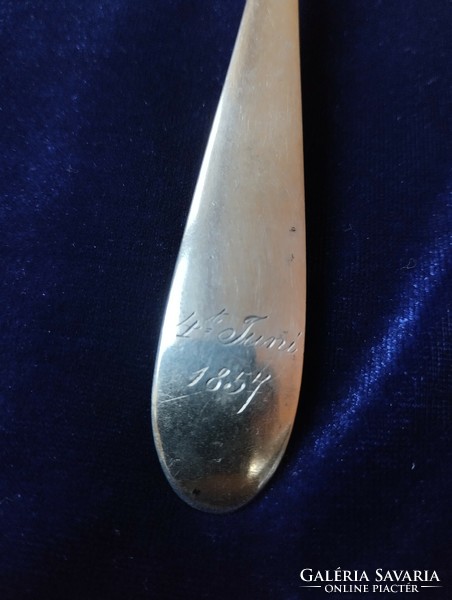 13 latos antik bécsi ezüst kanál 1857 ,  43 gramm