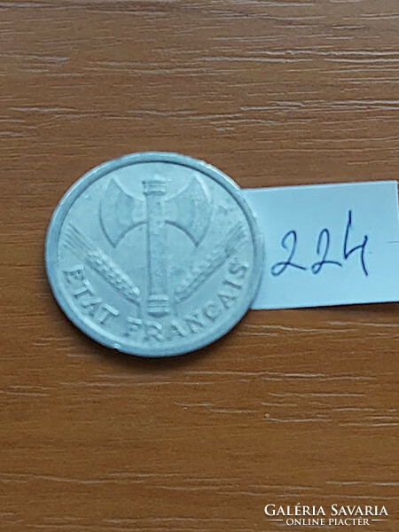 France 2 francs 1943 alu. Vichy France 224