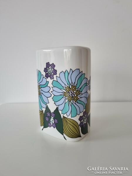 Hollóházi porcelán váza, modern forma
