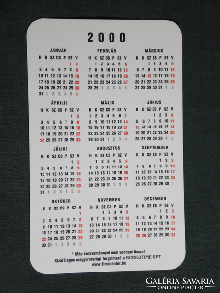 Card calendar, citizen perfection 2000 watch specialist shops, Budapest, Pécs, Siofok, Debrecen,, 2000, (6)