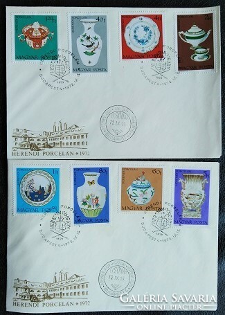F2810-7 / 1972 Herend porcelain stamp series on fdc