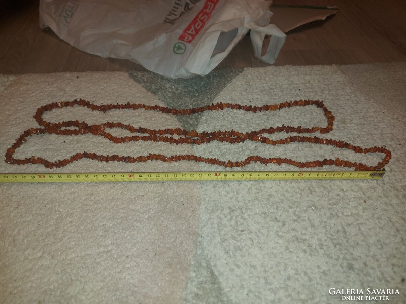 Raw amber chain, winding, no buckle, approx. 180 cm