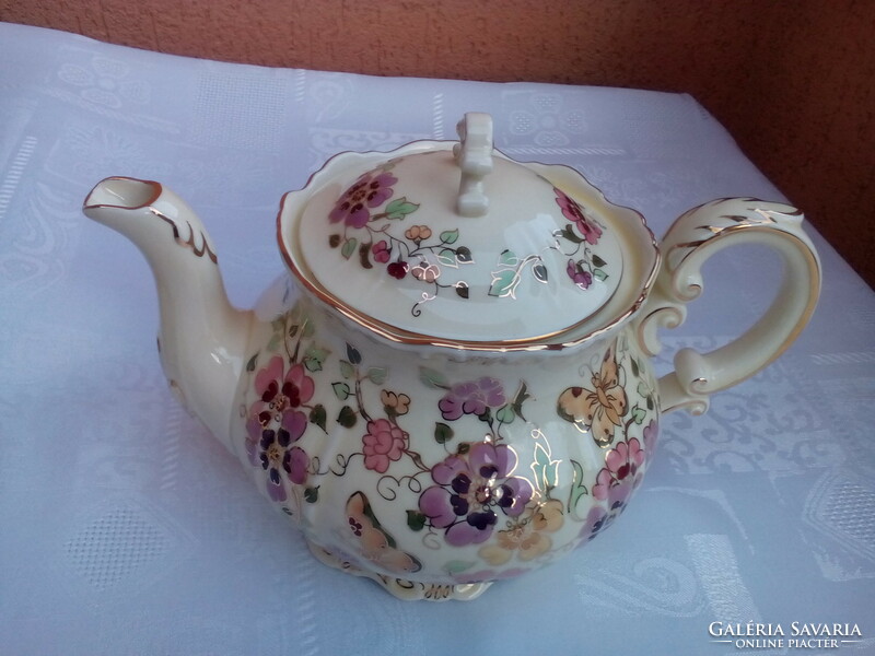 Zsolnay teapot with butterfly pattern