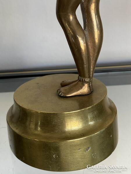 Art deco female nude bronze statue