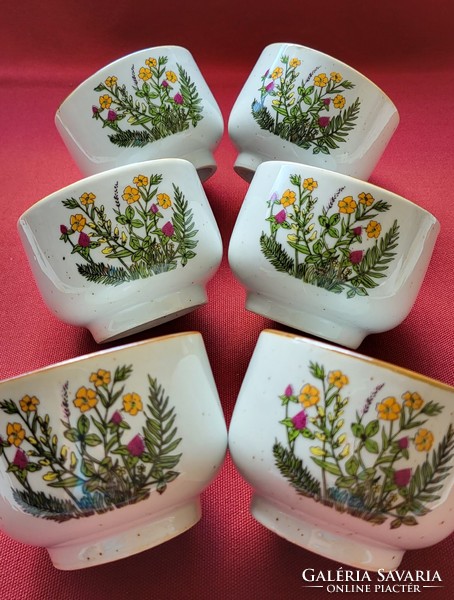 6pcs porcelain botanical field flower pattern coffee tea cup bowl bowl compote ice cream