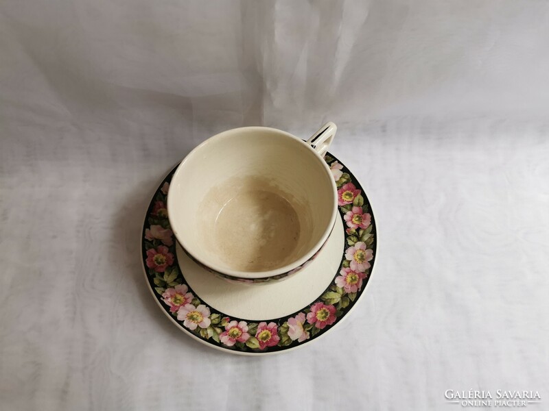 Special, extra-rare, antique, Zsolnay tea cup with coaster