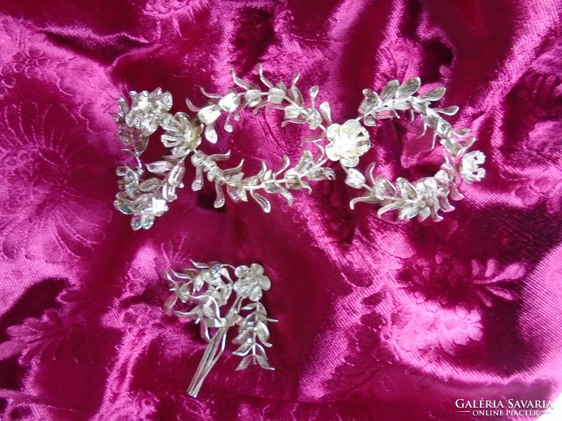 Handmade tiara and pin.