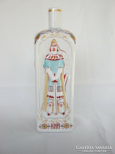 Korosten porcelán butella palack kiöntő figurális díszítéssel